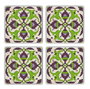 Hermia Conjunto de 4 Posavasos de Cristal en Piedra Natural Multicolor